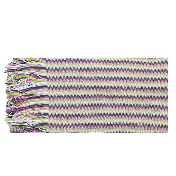 Missoni Women's Wool Zig-Zag Checkered Scarf Shawl Sarong Wrap - Picture 1 of 4